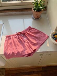 Comfortcana Quần short thường ngày rộng rãi có thắt lưng màu trơn dành cho nữ - trắng - Xem 4