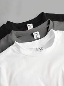 SHEIN ChillGRL 三件套少女休闲套装，收腰圆领修身短款长袖T恤，适合学校、校园、学院风秋冬穿着 - 彩色 - 查看 8