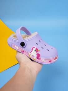 Zapatillas de casa con dibujos de jardín de EVA para niñas pequeñas, de invierno