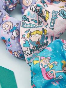 Nick 90s X SHEIN 3pcs/Pack Animation Scrunchies, Suitable For Daily Wear, Hair Ties, Ponytail Holders, Hair Elastics