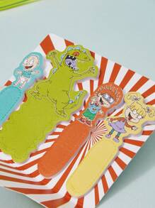 Nick 90s | SHEIN Personaj de desene animate și imprimare cu dinozauri Note lipicioase detașabile multicolore