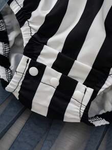 Newborn Baby Girls Elegant Multi-Layer Mesh Fancy Photography Dress, Black & White - Black and White - View 6