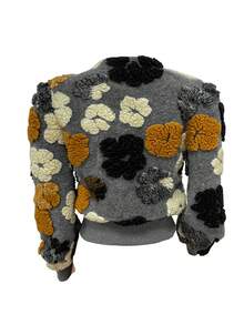 European & American Fashion Ladies Fluffy Suitable Cardigan - Grey - View 2