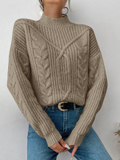 EURMUSE Women's Simple Solid Color Sweater