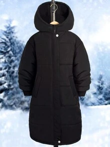 Tween Girls Long  Coat, Thickened New Winter Style