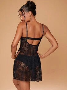 Hauture 别致的蕾丝豹纹吊带迷你连衣裙 - 彩色 - 查看 3