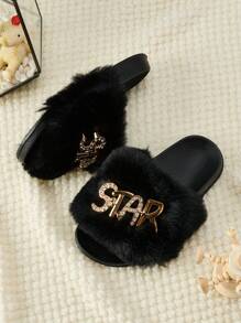 Girls'Soft & Fashionable Plush House Slippers, Summer