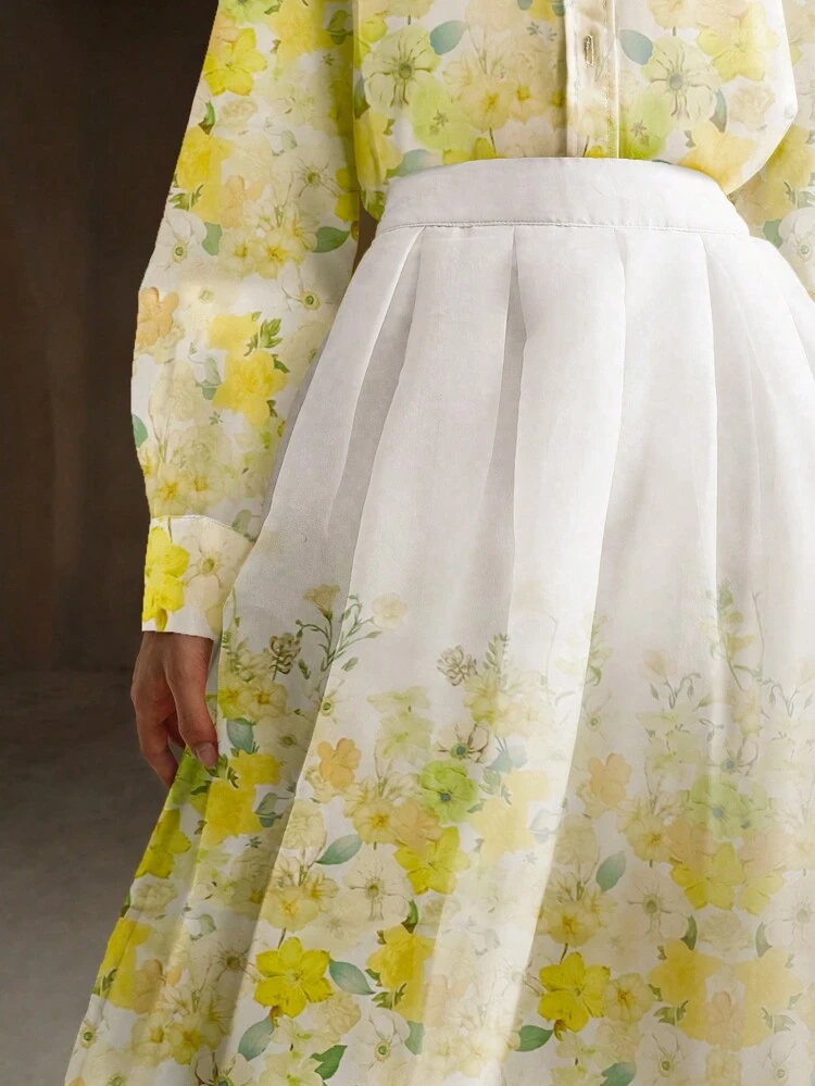 Ladies' Floral Print Maxi Skirt, For Vacation