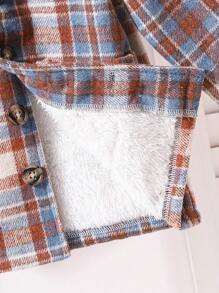 Áo khoác kẻ sọc dài vừa phải cho bé gái, quần áo mùa đông - Nhiều màu - Xem 6