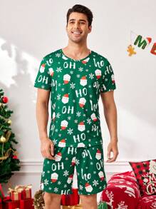 Manfinity 男士圣诞图案印花睡衣套装