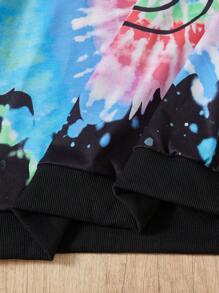 少女趣味字母印花扎染长袖运动衫 - 彩色 - 查看 7