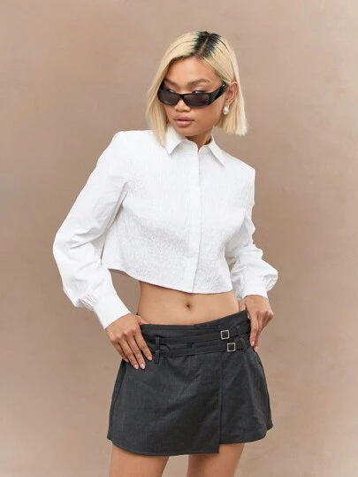 MISSGUIDED Tailored Double Belt Detail Wrap Around Mini Skirt  display picture 1