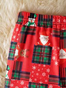 Bộ đồ ngủ bó sát in hình ông già Noel và tuần lộc theo chủ đề Giáng sinh cho bé gái - Nhiều màu - Xem 6