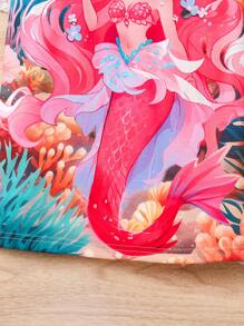 SHEIN Young Girl Casual Comfortable Breathable Cartoon Frozen Princess Cap Sleeve Printed T-Shirt Dress, For Outdoor - Multicolor - View 3