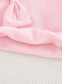 Bộ 2 áo nỉ Raglan trang trí nơ lớn cho bé gái và quần hoa cạp chun - Nhiều màu - Xem 7