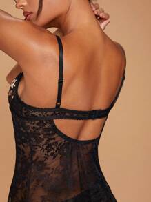 Hauture 别致的蕾丝豹纹吊带迷你连衣裙 - 彩色 - 查看 2