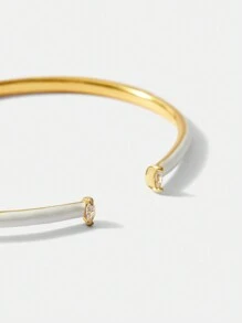 MOTF PREMIUM 18K 镀金白色珐琅手镯 - 白色 - 查看 1