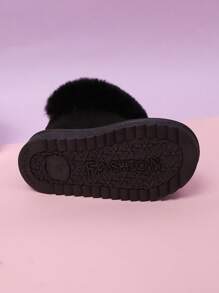 Pantuflas para niños, otoño e invierno, niñas y niños, niños pequeños, cálidas - Negro - Ver 5