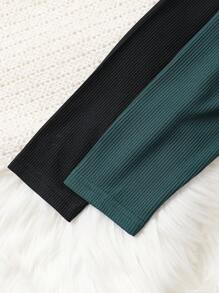 SHEIN Leap Crew Áo thun dài tay cổ lọ thoải mái giản dị cho bé trai - màu xanh lá - Xem 6