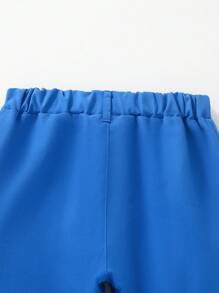 SHEIN Quần Cargo màu trơn thường ngày cho bé trai - Màu xanh lam - Xem 5