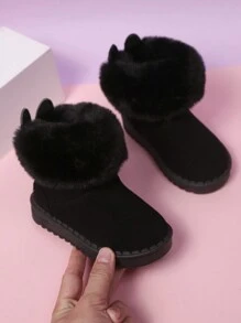 Pantuflas para niños, otoño e invierno, niñas y niños, niños pequeños, cálidas - Negro - Ver 7