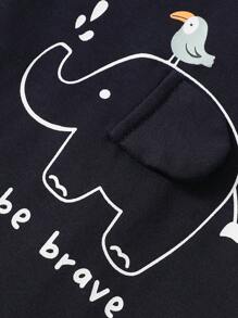 Conjunto de ropa con estampado de león para recién nacido, ropa de bebé niño - Azul - Ver 3