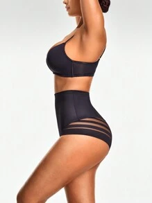 SHEIN Shape Ropa interior moldeadora de cintura media, moldeador corporal con levantador de glúteos y control de abdomen y cintura