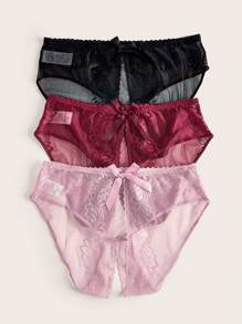 3 stuks/set plus size kanten kruisloze slipjes voor vrouwen