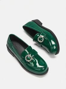 CUCCOO BIZCHIC Women's Fashion Versatile Rhinestone Decor Flat Loafers