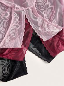 3 stuks/set plus size kanten kruisloze slipjes voor vrouwen
