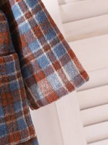 Áo khoác kẻ sọc dài vừa phải cho bé gái, quần áo mùa đông - Nhiều màu - Xem 4