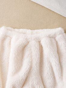 Baby Girls Cute Rabbit Ear Hooded Pullover And Ruffle Shorts 2pcs Set, Warm Winter Outfit - White - View 16