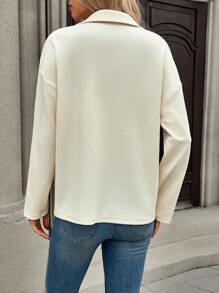 Chiquease Women's Solid Color Button Front Pocket Cardigan - Apricot - View 2