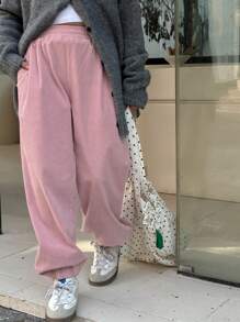 DAZY Quần nỉ trơn màu cho bé gái tuổi mới lớn - Hồng - Xem 5