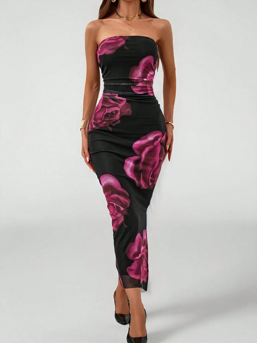 Zolique Váy không tay in hoa dành cho nữ, mùa hè - Màu xanh lam - Xem 1