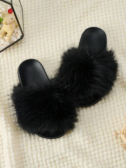 Girls Cozy Plush Slip-On Slippers, Summer