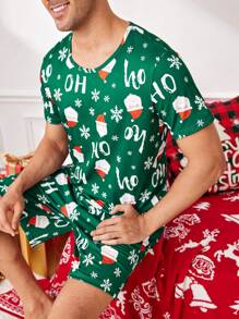 Manfinity 男士圣诞图案印花睡衣套装