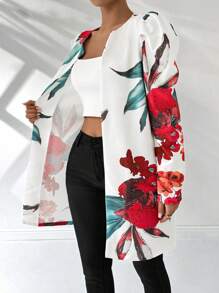 SHEIN Clasi Floral Gigot Sleeve Regular Jacket For Women