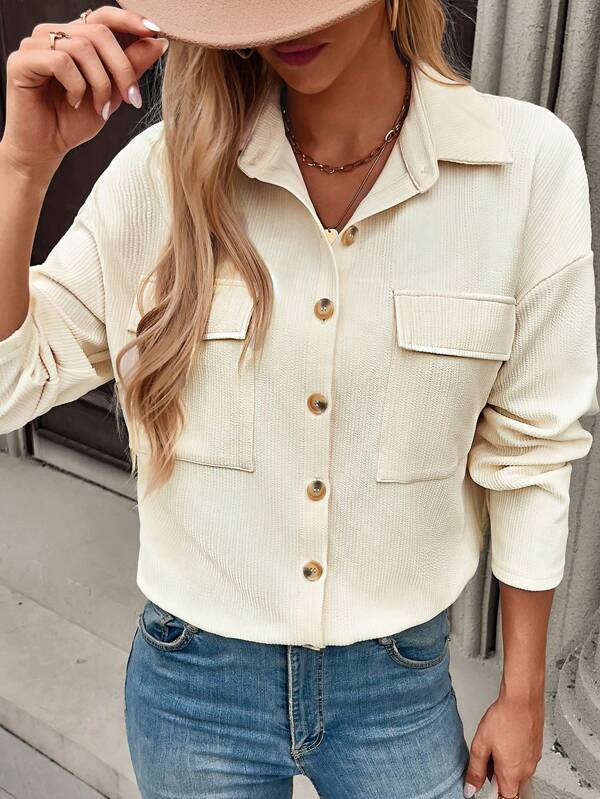 Chiquease Women's Solid Color Button Front Pocket Cardigan