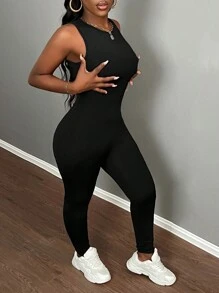 Slaydiva Bộ áo liền quần không tay gợi cảm mới về mùa hè cho bữa tiệc lễ hội âm nhạc - màu đen - Xem 5