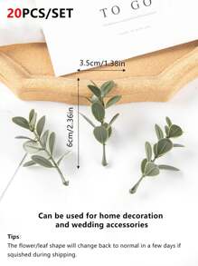 20pcs Artificial Green Plant Leaves Valentine'S Day Gift DIY Cake Decoration, Candy Box, Birthday Party Decoration, Wedding Flower Basket, Bride Holding Flowers, Home Decoration, Dining Room, Bedroom, Windowsill Decoration, Vase Ornaments, Valentine'S Day, New Year Decoration, Outdoor Garden, Start Of School Season,Fake Plants,Fall Decor,Room,Desk,Garden Decor,Room Decoration Stuff, Valentine Day, Gift - Army Green - View 2