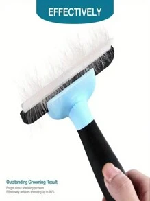 1 件 7 厘米/10.5 厘米宽不锈钢宠物毛发去除梳，猫狗毛发去除梳理梳，宠物可拆卸剃须刀工具，猫狗毛发修剪器，蓝色 - 藍色 - 查看 5