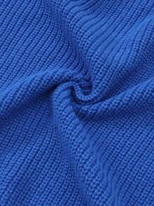 Girls' Long Sleeve Solid Color Cardigan Knit Sweater, Autumn/Winter - Blue - View 7