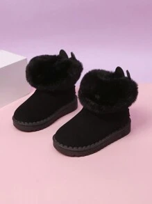 Pantuflas para niños, otoño e invierno, niñas y niños, niños pequeños, cálidas - Negro - Ver 3