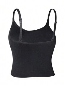 女士四季吊带背心/背心/T恤 - 黑色 - 查看 2