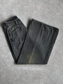 DAZY 女士秋季新款休闲直筒牛仔裤、宽松牛仔裤 - 藍色 - 查看 2