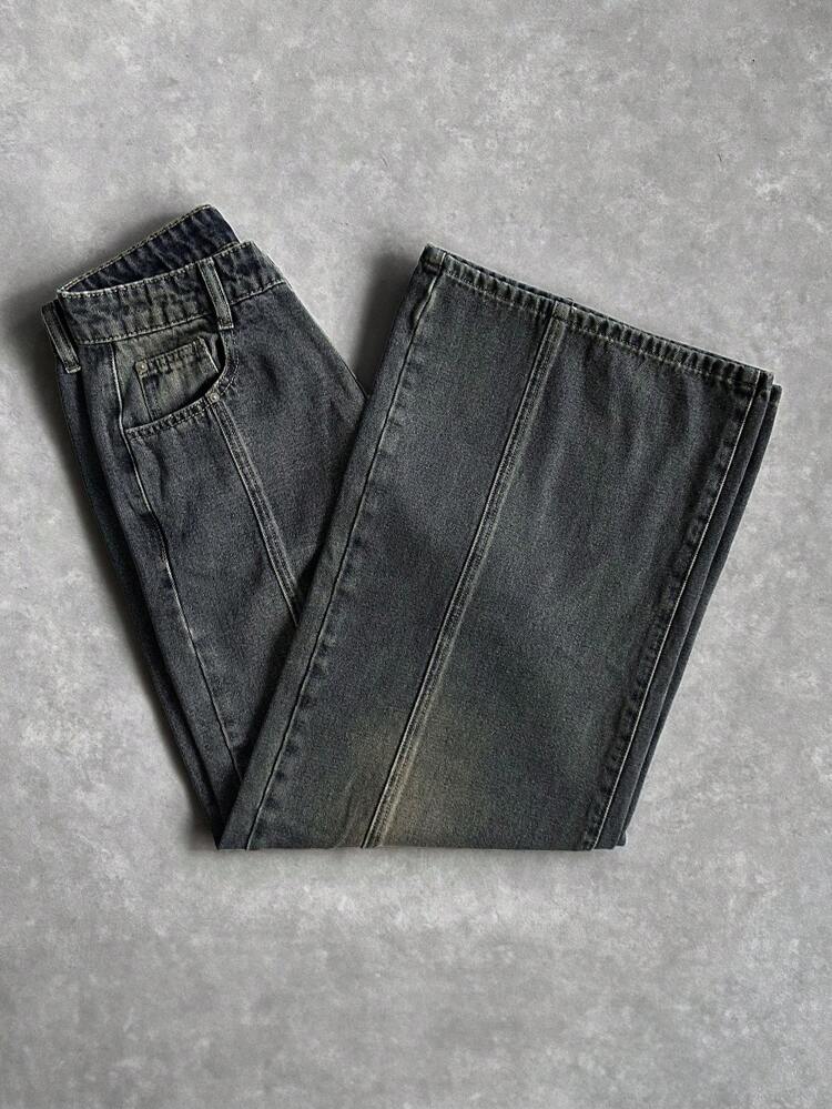 Women Autumn New Casual Straight-Leg Jeans,Baggy Jeans
