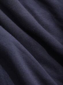 Dazy Plus Plus Size Solid Color Sweetheart Neck Slim-Fit Base Layer T-Shirt,Fall Clothes - Navy Blue - View 9