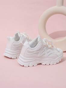 Zapatillas deportivas blancas para niños, zapatillas casuales, suela blanda, antideslizante, zapatos para correr para niñas - Blanco - Ver 2