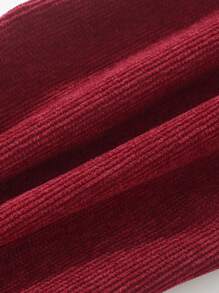 SHEIN Young Boy Solid Pocket Simple Casual Pants - Burgundy - View 6